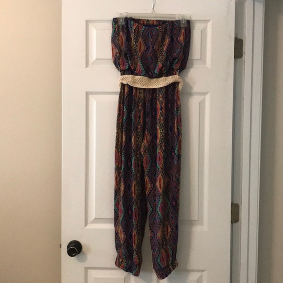 Multicolored Strapless Jumpsuit - Picture 2 of 3
